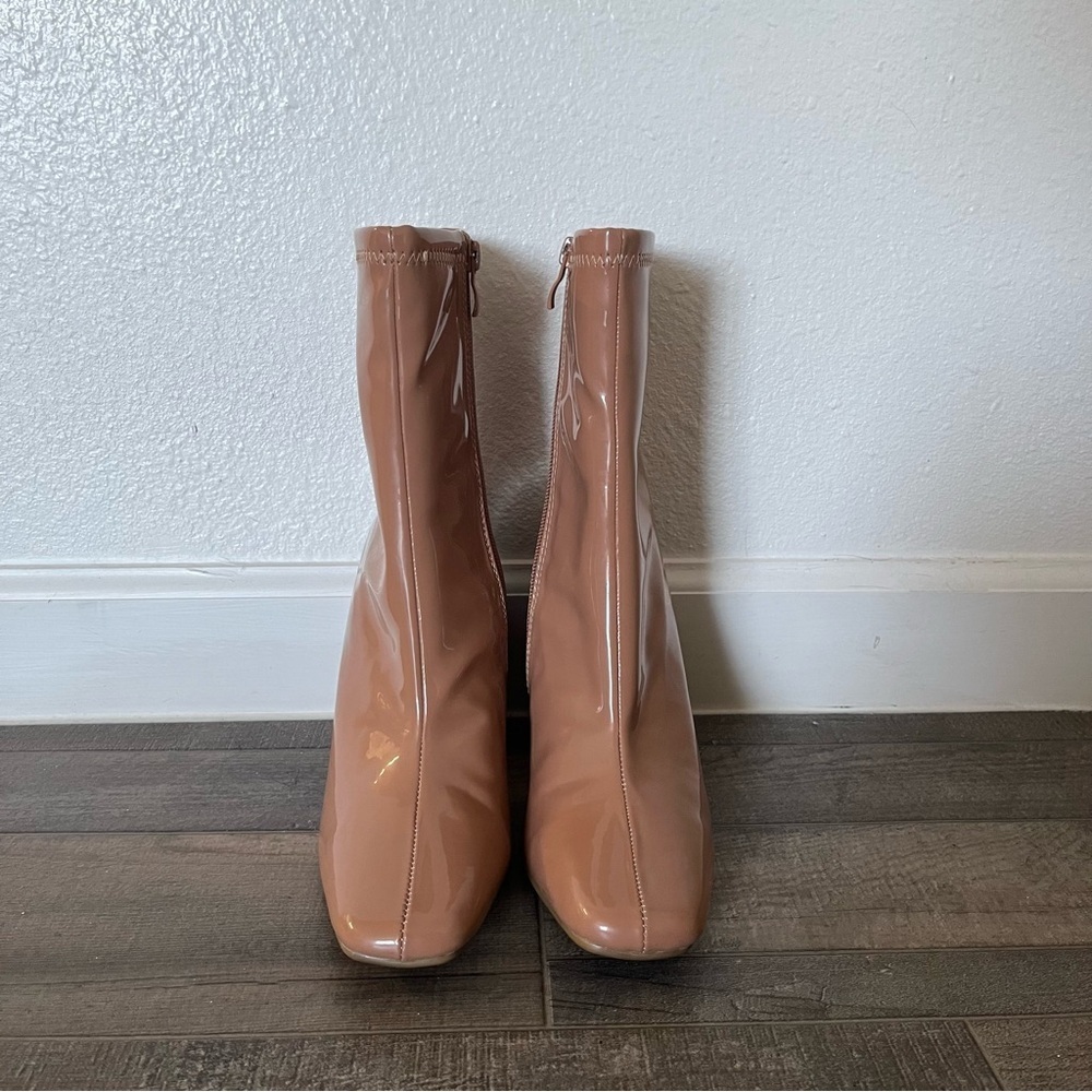 Tan Block Heel Boots